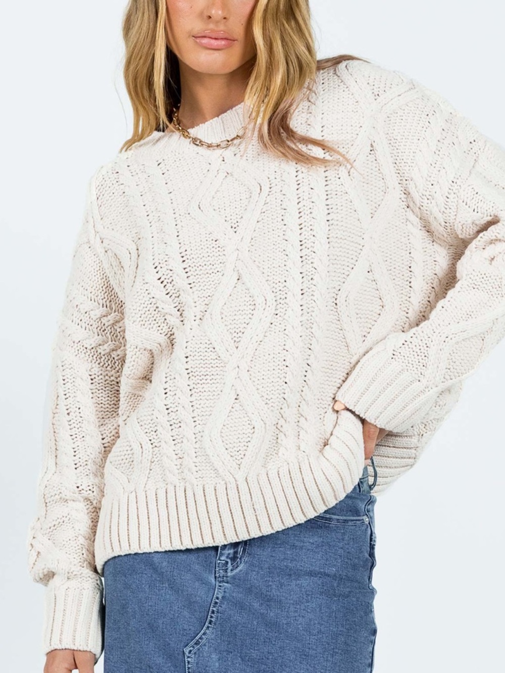 Princess Polly Anaya Oversized Sweater in Beige
